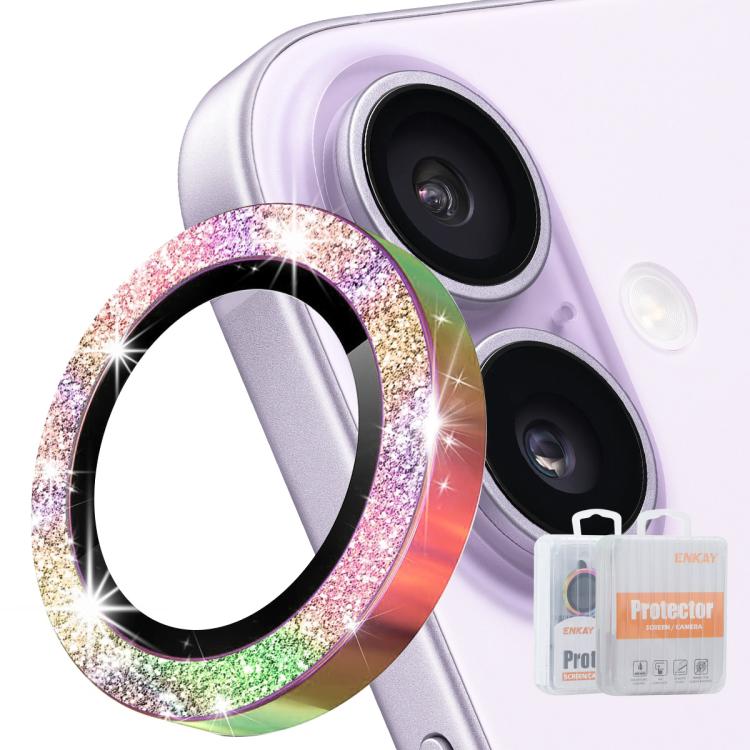 ENKAY Hat-Prince グリッターリアレンズ アルミ合金強化ガラスフィルム、iPhone 17 Pro / 17 Pro Max用、iPhone 17用、iPhone Air用、iPhone 15 Pro / 15 Pro Max用、iPhone 15 / 15 Plus用