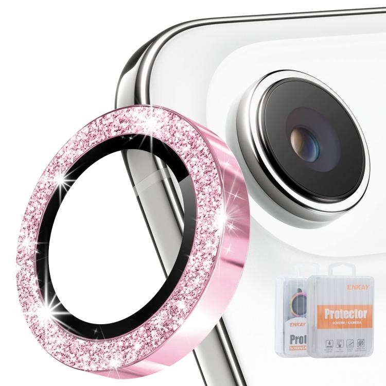 ENKAY Hat-Prince グリッターリアレンズ アルミ合金強化ガラスフィルム、iPhone 17 Pro / 17 Pro Max用、iPhone 17用、iPhone Air用、iPhone 15 Pro / 15 Pro Max用、iPhone 15 / 15 Plus用