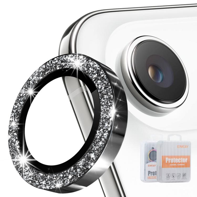 ENKAY Hat-Prince グリッターリアレンズ アルミ合金強化ガラスフィルム、iPhone 17 Pro / 17 Pro Max用、iPhone 17用、iPhone Air用、iPhone 15 Pro / 15 Pro Max用、iPhone 15 / 15 Plus用