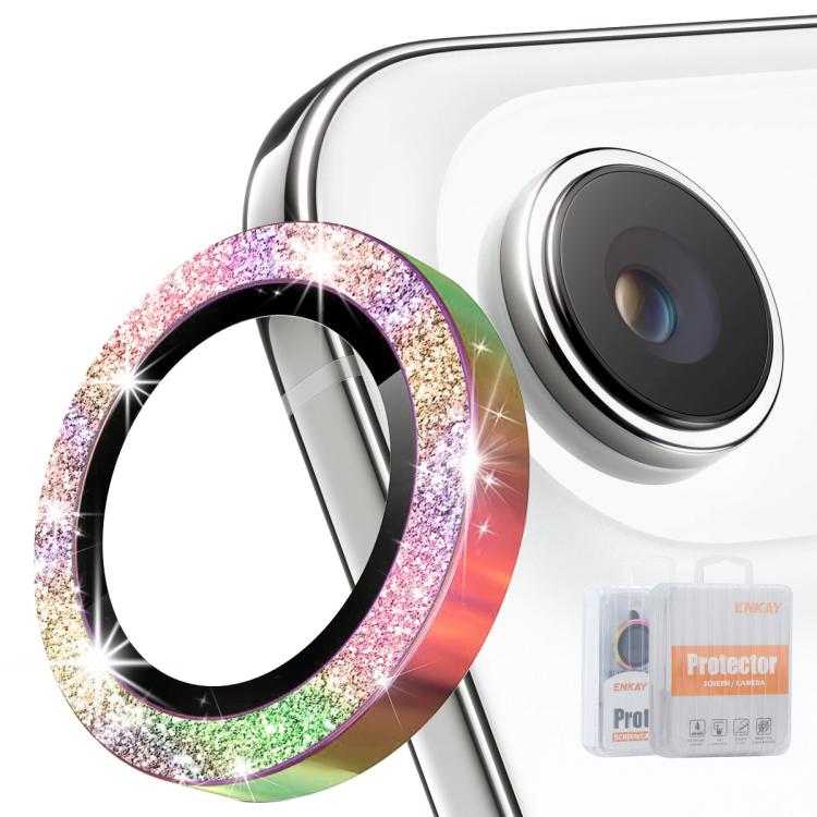 ENKAY Hat-Prince グリッターリアレンズ アルミ合金強化ガラスフィルム、iPhone 17 Pro / 17 Pro Max用、iPhone 17用、iPhone Air用、iPhone 15 Pro / 15 Pro Max用、iPhone 15 / 15 Plus用