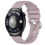 Liquid Glossy Silver Buckle Silicone Watch Band, For Huawei Watch GT4 46mm 22mm, For Huawei Watch GT4 41mm 18mm, For Huawei Watch 4 Pro 22mm, For Huawei Watch 4 22mm