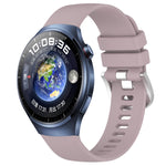 Liquid Glossy Silver Buckle Silicone Watch Band, For Huawei Watch GT4 46mm 22mm, For Huawei Watch GT4 41mm 18mm, For Huawei Watch 4 Pro 22mm, For Huawei Watch 4 22mm