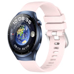 Liquid Glossy Silver Buckle Silicone Watch Band, For Huawei Watch GT4 46mm 22mm, For Huawei Watch GT4 41mm 18mm, For Huawei Watch 4 Pro 22mm, For Huawei Watch 4 22mm