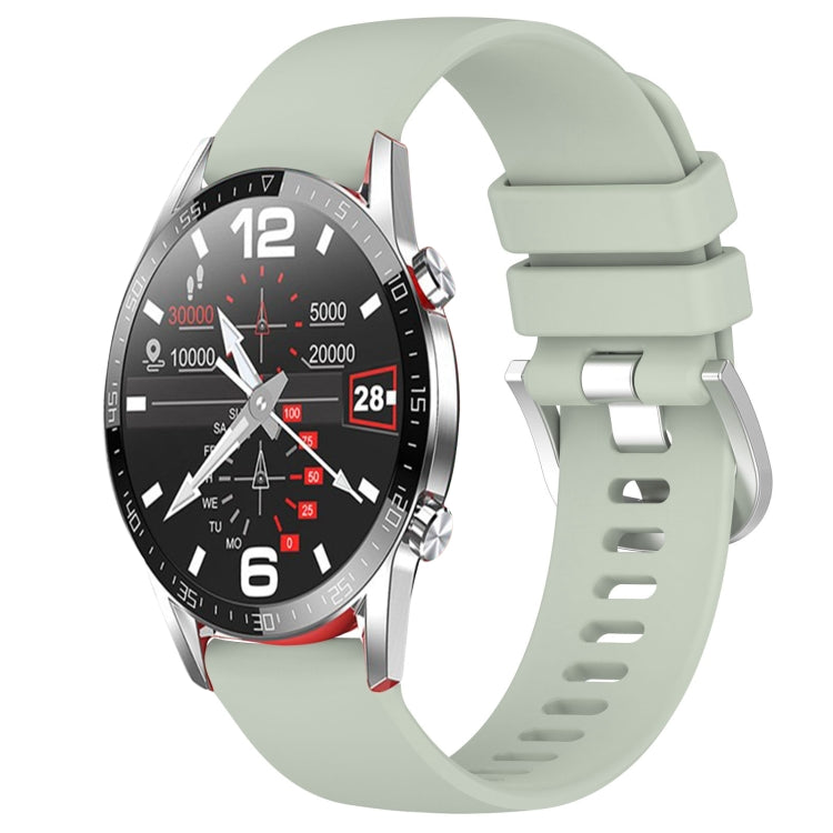 Liquid Glossy Silver Buckle Silicone Watch Band, For Huawei Watch GT2 42mm 20mm, For Huawei Watch 2 20mm