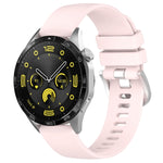 Liquid Glossy Silver Buckle Silicone Watch Band, For Huawei Watch GT4 46mm 22mm, For Huawei Watch GT4 41mm 18mm, For Huawei Watch 4 Pro 22mm, For Huawei Watch 4 22mm