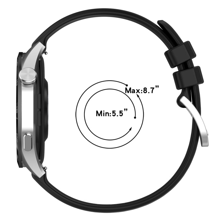 Liquid Glossy Silver Buckle Silicone Watch Band, For Huawei Watch GT4 46mm 22mm, For Huawei Watch GT4 41mm 18mm, For Huawei Watch 4 Pro 22mm, For Huawei Watch 4 22mm