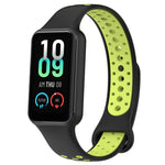 For Xiaomi Smart Band 8 Active Dual Color Breathable Sports Silicone Watch Band, Cyan White, Blue White, Red White, Black White, Black Green, Black Blue, Black Gary, Black Red