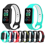 For Xiaomi Smart Band 8 Active Dual Color Breathable Sports Silicone Watch Band, Cyan White, Blue White, Red White, Black White, Black Green, Black Blue, Black Gary, Black Red