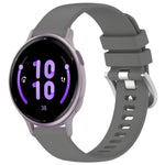 Liquid Glossy Silver Buckle Silicone Watch Band, For Garmin Forerunner245 / 245 Music, For Garmin VivoMove Style / Vivomove, For Garmin Vivomove HR Sport, For Garmin Vivoactive 5