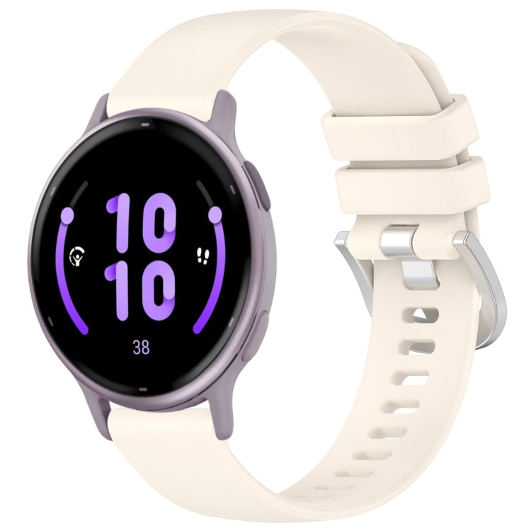 Liquid Glossy Silver Buckle Silicone Watch Band, For Garmin Forerunner245 / 245 Music, For Garmin VivoMove Style / Vivomove, For Garmin Vivomove HR Sport, For Garmin Vivoactive 5