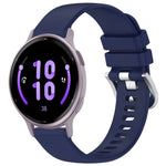 Liquid Glossy Silver Buckle Silicone Watch Band, For Garmin Forerunner245 / 245 Music, For Garmin VivoMove Style / Vivomove, For Garmin Vivomove HR Sport, For Garmin Vivoactive 5