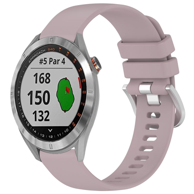 Liquid Glossy Silver Buckle Silicone Watch Band, For Garmin VivoMove Luxe / Garminmove Luxe, For Garmin Forerunner 645 / 645 Music, For Garmin Approach S40, For Garmin Vivomove3 / Garminmove3