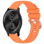 Liquid Glossy Silver Buckle Silicone Watch Band, For Garmin Forerunner245 / 245 Music, For Garmin VivoMove Style / Vivomove, For Garmin Vivomove HR Sport, For Garmin Vivoactive 5