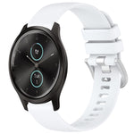 Liquid Glossy Silver Buckle Silicone Watch Band, For Garmin Forerunner245 / 245 Music, For Garmin VivoMove Style / Vivomove, For Garmin Vivomove HR Sport, For Garmin Vivoactive 5