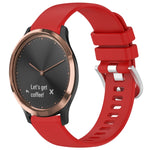 Liquid Glossy Silver Buckle Silicone Watch Band, For Garmin Forerunner245 / 245 Music, For Garmin VivoMove Style / Vivomove, For Garmin Vivomove HR Sport, For Garmin Vivoactive 5