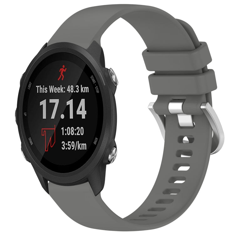 Liquid Glossy Silver Buckle Silicone Watch Band, For Garmin Forerunner245 / 245 Music, For Garmin VivoMove Style / Vivomove, For Garmin Vivomove HR Sport, For Garmin Vivoactive 5