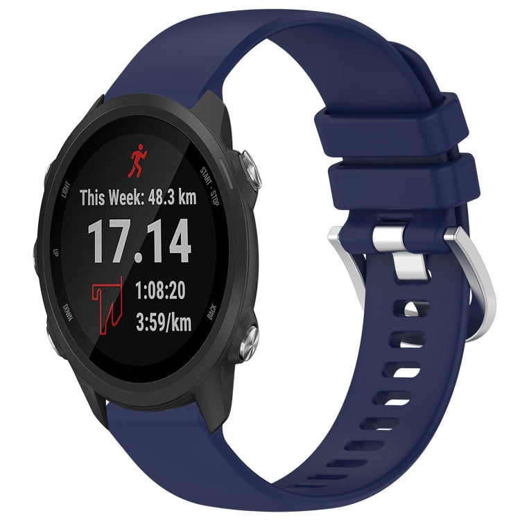 Liquid Glossy Silver Buckle Silicone Watch Band, For Garmin Forerunner245 / 245 Music, For Garmin VivoMove Style / Vivomove, For Garmin Vivomove HR Sport, For Garmin Vivoactive 5