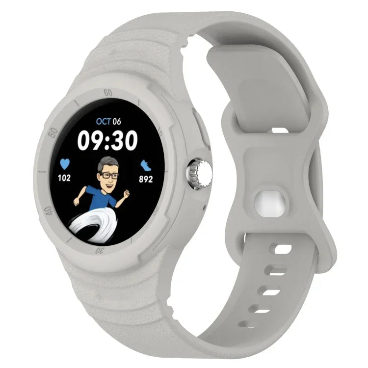 Leather Texture Silicone Integrated Watch Band, For Goolge  Pixel Watch 2