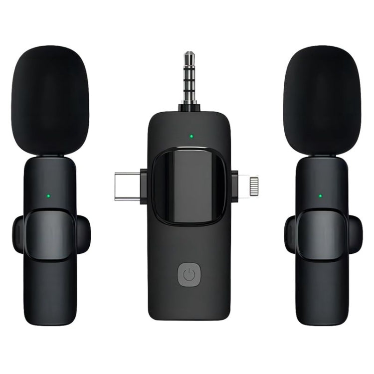iPhone / Android用ワイヤレスラベリアマイク、2イン1、3イン1