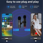 iPhone / Android用ワイヤレスラベリアマイク、2イン1、3イン1
