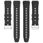 Official Steps Style Silver Buckle Silicone Watch Band, For Huawei Watch GT4 46mm, For Huawei Watch GT4 41mm