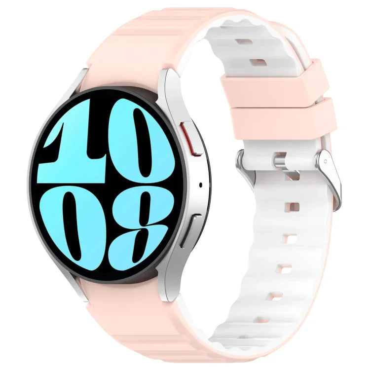 ツートンカラー横型シリコンウォッチバンド、Samsung Galaxy Watch 4用、Samsung Galaxy Watch 4 Classic 46mm用、Samsung Galaxy Watch 3 41mm用