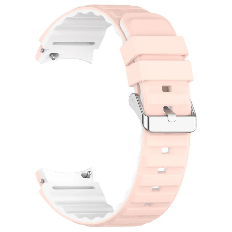 ツートンカラー横型シリコンウォッチバンド、Samsung Galaxy Watch 4用、Samsung Galaxy Watch 4 Classic 46mm用、Samsung Galaxy Watch 3 41mm用