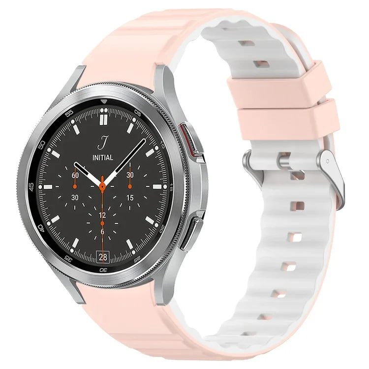 ツートンカラー横型シリコンウォッチバンド、Samsung Galaxy Watch 4用、Samsung Galaxy Watch 4 Classic 46mm用、Samsung Galaxy Watch 3 41mm用