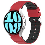 ツートンカラー横型シリコンウォッチバンド、Samsung Galaxy Watch 4用、Samsung Galaxy Watch 4 Classic 46mm用、Samsung Galaxy Watch 3 41mm用