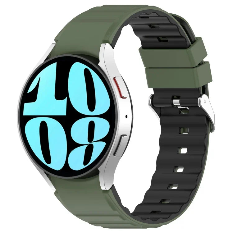 ツートンカラー横型シリコンウォッチバンド、Samsung Galaxy Watch 4用、Samsung Galaxy Watch 4 Classic 46mm用、Samsung Galaxy Watch 3 41mm用