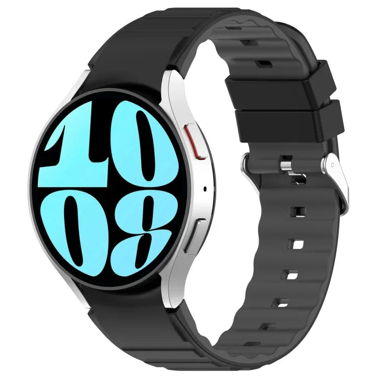 ツートンカラー横型シリコンウォッチバンド、Samsung Galaxy Watch 4用、Samsung Galaxy Watch 4 Classic 46mm用、Samsung Galaxy Watch 3 41mm用