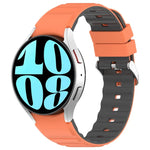 ツートンカラー横型シリコンウォッチバンド、Samsung Galaxy Watch 4用、Samsung Galaxy Watch 4 Classic 46mm用、Samsung Galaxy Watch 3 41mm用