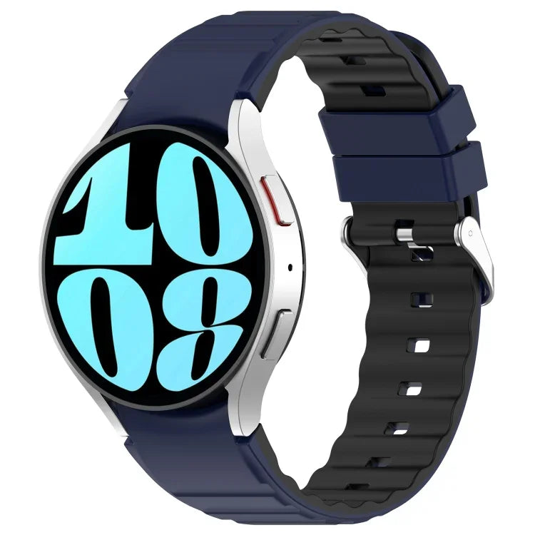 ツートンカラー横型シリコンウォッチバンド、Samsung Galaxy Watch 4用、Samsung Galaxy Watch 4 Classic 46mm用、Samsung Galaxy Watch 3 41mm用