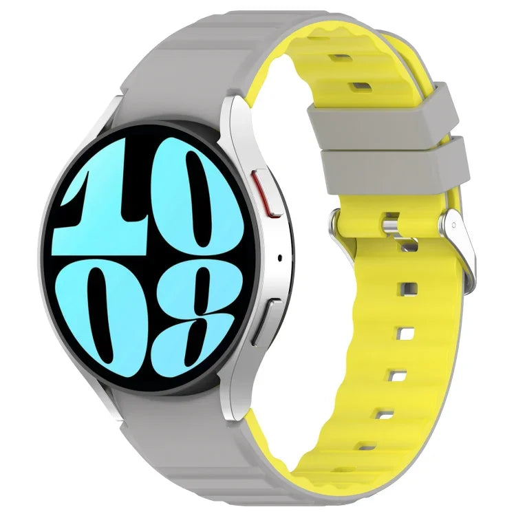 ツートンカラー横型シリコンウォッチバンド、Samsung Galaxy Watch 4用、Samsung Galaxy Watch 4 Classic 46mm用、Samsung Galaxy Watch 3 41mm用