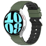 ツートンカラー横型シリコンウォッチバンド、Samsung Galaxy Watch 4用、Samsung Galaxy Watch 4 Classic 46mm用、Samsung Galaxy Watch 3 41mm用