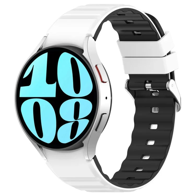 ツートンカラー横型シリコンウォッチバンド、Samsung Galaxy Watch 4用、Samsung Galaxy Watch 4 Classic 46mm用、Samsung Galaxy Watch 3 41mm用