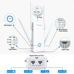 WAVLINK WN583AX1 イーサネットポート AX1800 WiFi6 1.8Gbps デュアルバンドWiFiブースター ワイヤレスルーター、EUプラグ