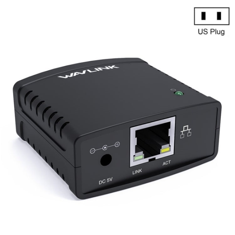 WAVLINK NU72P11 100Mbpsネットワークプリントサーバー USB 2.0ネットワークプリンタ電源アダプター、USプラグ、UKプラグ、EUプラグ、AUプラグ