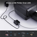 WAVLINK NU72P11 100Mbpsネットワークプリントサーバー USB 2.0ネットワークプリンタ電源アダプター、USプラグ、UKプラグ、EUプラグ、AUプラグ