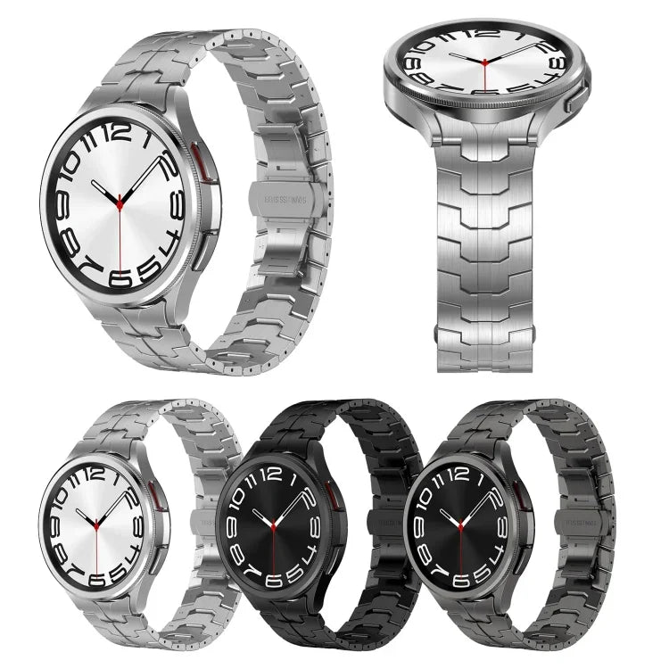 アイアンマン カーブドコネクション ステンレススチール 時計バンド、Samsung Galaxy Watch6 Classic 43 / 47mm 用、Samsung Galaxy Watch 6 40 / 44mm 用、Samsung Galaxy Watch 5 40 / 44mm 用、Samsung Galaxy Watch 5 Pro 用、Samsung Galaxy Watch 4 40 / 44mm 用