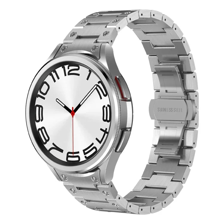デュアルサークル カーブドコネクション ステンレススチール 時計バンド、Samsung Galaxy Watch6 Classic 43 / 47mm 用、Samsung Galaxy Watch 6 40 / 44mm 用、Samsung Galaxy Watch 5 40 / 44mm 用、Samsung Galaxy Watch 5 Pro 用、Samsung Galaxy Watch 4 40 / 44mm 用