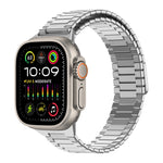 竹マグネティックステンレススチールメタルウォッチストラップ、Apple Watch SE 2023 44mm用、Apple Watch SE 2023 40mm用、Apple Watch Ultra 2 49mm用、Apple Watch Series 9 45mm用、Apple Watch Series 9 41mm用、Apple Watch Ultra 49mm用
