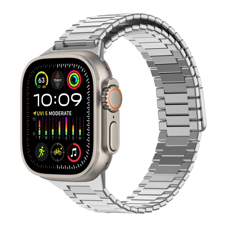 竹マグネティックステンレススチールメタルウォッチストラップ、Apple Watch SE 2023 44mm用、Apple Watch SE 2023 40mm用、Apple Watch Ultra 2 49mm用、Apple Watch Series 9 45mm用、Apple Watch Series 9 41mm用、Apple Watch Ultra 49mm用