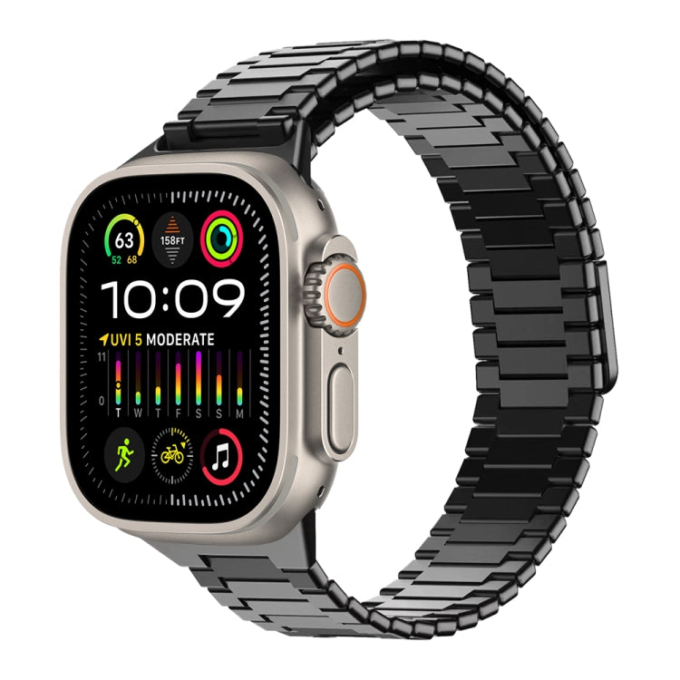 竹マグネティックステンレススチールメタルウォッチストラップ、Apple Watch SE 2023 44mm用、Apple Watch SE 2023 40mm用、Apple Watch Ultra 2 49mm用、Apple Watch Series 9 45mm用、Apple Watch Series 9 41mm用、Apple Watch Ultra 49mm用