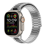 竹マグネティックステンレススチールメタルウォッチストラップ、Apple Watch SE 2023 44mm用、Apple Watch SE 2023 40mm用、Apple Watch Ultra 2 49mm用、Apple Watch Series 9 45mm用、Apple Watch Series 9 41mm用、Apple Watch Ultra 49mm用