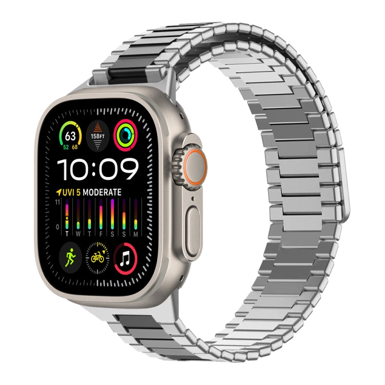 竹マグネティックステンレススチールメタルウォッチストラップ、Apple Watch SE 2023 44mm用、Apple Watch SE 2023 40mm用、Apple Watch Ultra 2 49mm用、Apple Watch Series 9 45mm用、Apple Watch Series 9 41mm用、Apple Watch Ultra 49mm用