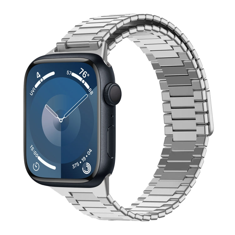 竹マグネティックステンレススチールメタルウォッチストラップ、Apple Watch SE 2023 44mm用、Apple Watch SE 2023 40mm用、Apple Watch Ultra 2 49mm用、Apple Watch Series 9 45mm用、Apple Watch Series 9 41mm用、Apple Watch Ultra 49mm用