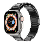 竹マグネティックステンレススチールメタルウォッチストラップ、Apple Watch SE 2023 44mm用、Apple Watch SE 2023 40mm用、Apple Watch Ultra 2 49mm用、Apple Watch Series 9 45mm用、Apple Watch Series 9 41mm用、Apple Watch Ultra 49mm用
