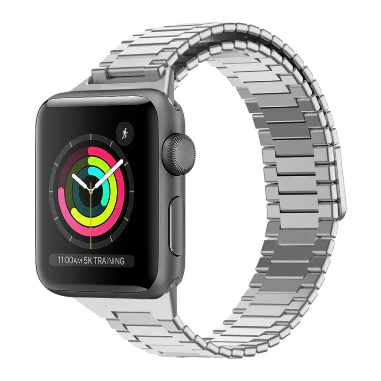 竹製マグネットステンレススチールメタルウォッチストラップ、Apple Watch Series 3 38mm用、Apple Watch Series 3 42mm用