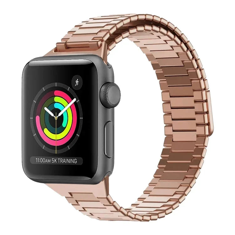 竹製マグネットステンレススチールメタルウォッチストラップ、Apple Watch Series 3 38mm用、Apple Watch Series 3 42mm用